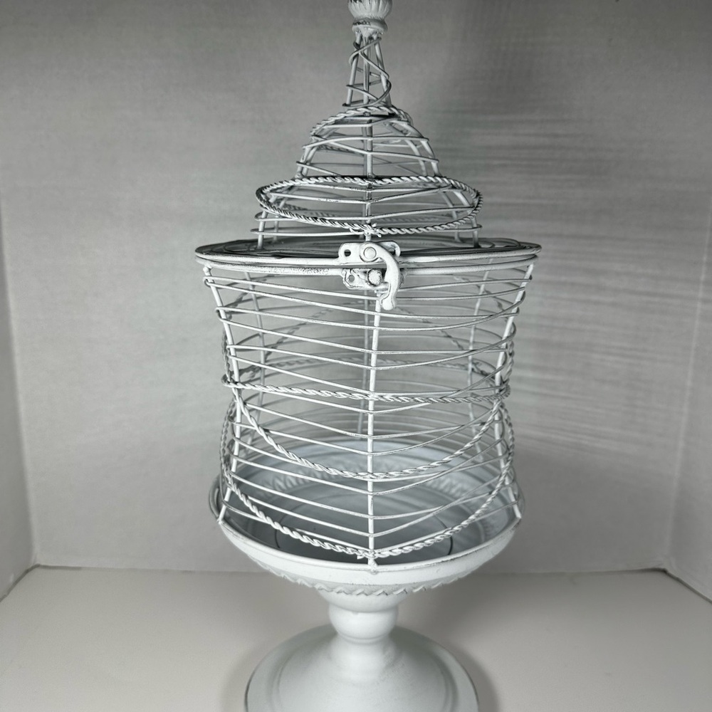 19.5" Wire White Distressed Urn By Valerie Parr Hill